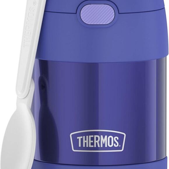 THERMOS FUNTAINER Insulated Kid Friendly Food Jar ,10 oz, Purple with Spoon - Picture 1 of 6